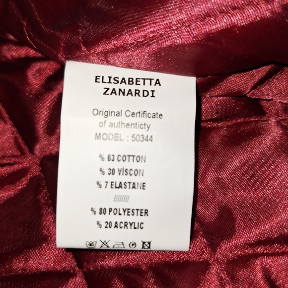 Faux fur jacket. Burgundy color. Decorated with crystals. Detached hood. - Picture 4 of 6